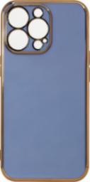  Hurtel Lighting Color Case etui do iPhone 13 Pro żelowy pokrowiec ze złotą ramką niebieski