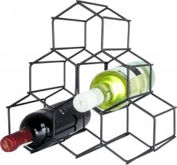  Vilde Stojak na wino metalowy czarny 6 butelek 29,5x14,5x28,5 cm