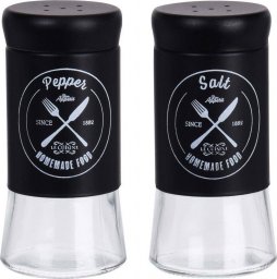 Vilde Przyprawnik czarny solniczka pieprzniczka zestaw do przypraw soli i pieprzu pojemnik na sól pieprz