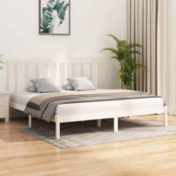  vidaXL vidaXL Rama łóżka, biała, lite drewno sosnowe, 180x200 cm, Super King