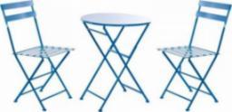  DKD Home Decor Zestaw Stołowy z 2 Krzesłami DKD Home Decor Niebieski Metal (3 pcs)