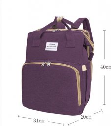  OEM Duży wielofunkcyjny plecak / torba dla mamy z funkcją spania fioletowy