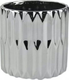  Polnix Doniczka ceramiczna cylinder okrągła srebrna 13 cm