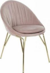  DKD Home Decor Krzesło do Jadalni DKD Home Decor Różowy Złoty Metal Poliester (60 x 60 x 85 cm)