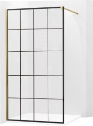  Mexen Mexen Kioto ścianka prysznicowa 70 x 200 cm, transparent/czarny wzór 8 mm, złoty - 800-070-101-50-77