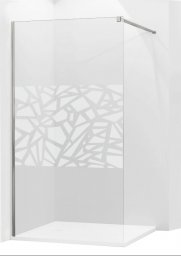  Mexen Mexen Kioto ścianka prysznicowa 80 x 200 cm, transparent/biały wzór 8 mm, chrom - 800-080-101-01-85