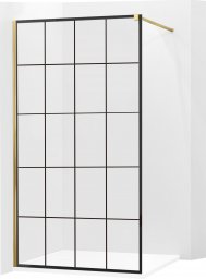  Mexen Mexen Kioto ścianka prysznicowa 80 x 200 cm, transparent/czarny wzór 8 mm, różowe złoto - 800-080-101-60-77
