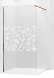  Mexen Mexen Kioto ścianka prysznicowa 80 x 200 cm, transparent/biały wzór 8 mm, różowe złoto - 800-080-101-60-85