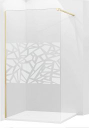  Mexen Mexen Kioto ścianka prysznicowa 80 x 200 cm, transparent/biały wzór 8 mm, złoty - 800-080-101-50-85