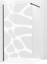  Mexen Mexen Kioto ścianka prysznicowa 80 x 200 cm, transparent/biały wzór 8 mm, czarny - 800-080-101-70-97