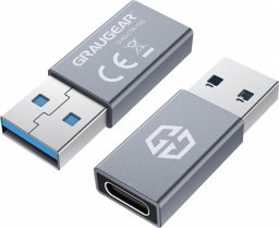 Adapter USB Graugear USB-C - USB Srebrny  (G-AD-CTA-10G)