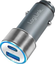 Ładowarka LogiLink LogiLink USB Kfz Ladeadapter 2Port 1xUSB-C PD,1xUSB-A QC,36W