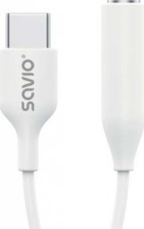 Adapter USB Savio USB-C - Jack 3.5mm Biały  (SAVAK-52)