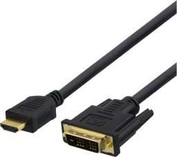 Kabel Deltaco HDMI - DVI-D 1m czarny (HDMI-110D)