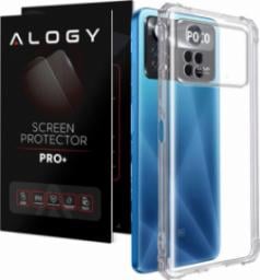  Alogy Silikonowe etui pancerne ShockProof Alogy do Xiaomi Poco X4 Pro 5G Przezroczyste + Szkło