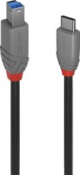 Kabel USB Lindy USB-C - USB-B 1 m Czarny (36666)