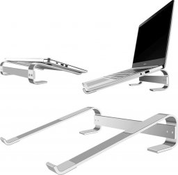 Podstawka pod laptopa Strado Podstawka aluminiowa pod tablet laptop do 18" Simple S1 (Srebrna) uniwersalny