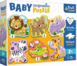  Trefl Puzzle Baby Progressive Zestaw 6w1 zwierzęta Safari 22 elementów