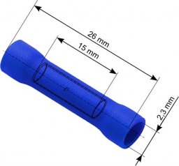 Blow 43-026# Konektor łącznik.izol. 3,2/26mm niebiesk