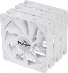 Wentylator Akasa AKASA ventilátor Viper, White Fan 12cm, 120x120x25mm, HDB, 4 pin PWM, 3ks v balení, bílá