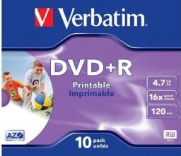 Odtwarzacz Blu-ray Verbatim DVD+R VERBATIM 4.7 GB 16x Jewel Case 10 szt.