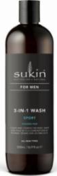  Sukin Sukin, FOR MEN Żel do mycia ciała i włosów dla mężczyzn 3 w 1 Sport, 500 ml