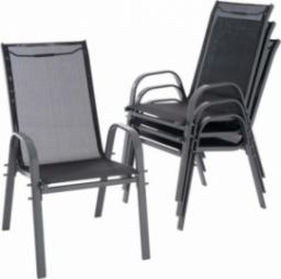  Garthen Zestaw 4 krzeseł, czarny