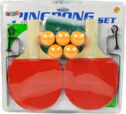  LeanToys Zestaw Do Ping Ponga Tenis Stołowy Paletki Siatka 5 Piłek