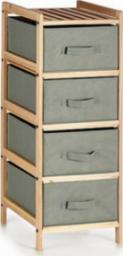  Kipit Komoda 4 szuflady Drewno Materiałowy (34 x 84,5 x 36 cm)