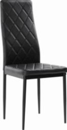 MebloweLove Nowoczesne skórzane krzesła pikowane - 258A - czarne