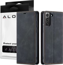  Alogy Alogy Etui na telefon z klapką magnetyczne portfel skórzane do Samsung Galaxy S22+ Plus Czarne uniwersalny