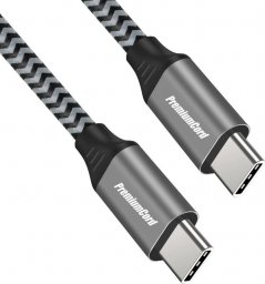 Kabel USB PremiumCord USB-C - USB-C 0.5 m Czarno-szary (ku31cw05)