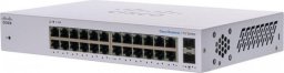 Cisco switch CBS110-24T, 24xGbE RJ45, 2xSFP (combo with 2 GbE), fanless - REFRESH