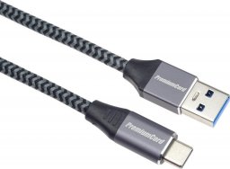 Kabel USB PremiumCord USB-A - USB-C 2 m Czarno-szary (ku31cs2)