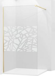  Mexen Mexen Kioto ścianka prysznicowa 70 x 200 cm, transparent/biały wzór 8 mm, złoty - 800-070-101-50-85