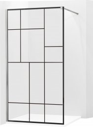  Mexen Mexen Kioto ścianka prysznicowa 80 x 200 cm, transparent/czarny wzór 8 mm, chrom - 800-080-101-01-78