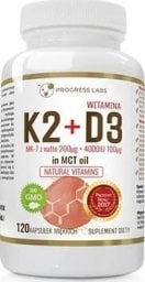  Progress Labs PROGRESS LABS Vitamin K2Mk-7 200mcg+D3 4000IU IN MCT 120caps.