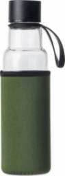  Sagaform butelka na wodę, zielony pokrowiec, 0,6 l, śred. 7 x 26 cm, szkło borokrzemowe/neopren