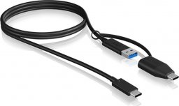 Kabel USB Icy Box USB-C - USB-C + USB-A 1 m Czarny (IB-CB034)