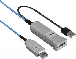 Kabel USB Lindy USB-A - 2x USB-A 30 m Niebieski (43345)