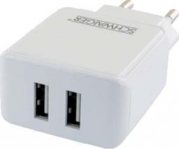 Adapter USB Schwaiger Schwaiger 230V Ladeadapter 2x USB 2.4A weiß