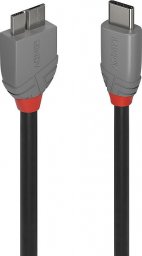 Kabel USB Lindy USB-C - micro-B 0.5 m Czarno-szary (36620)
