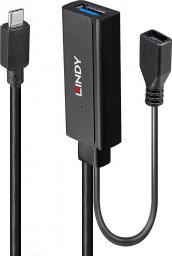 Kabel USB Lindy USB-C - USB-C + USB-A 5 m Czarny (43344)