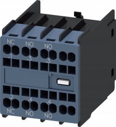  Siemens Blok styków pomocniczych S00 – S3 2Z+1R montaż czołowy do styczników 3RT2.1 3RT2.2 i 3RH21 przyłącze sprężynowe 3RH2911-2HA21