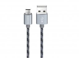 Kabel USB Borofone microUSB - USB-A 1 m Srebrny (6931474703408)