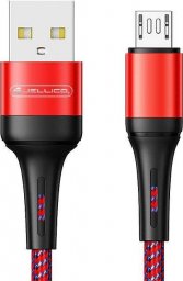 Kabel USB Jellico USB-A - microUSB 1 m Czerwony (6973771106742)