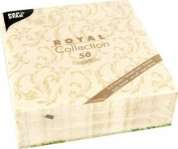  Royal Serwetki, "ROYAL Collection", składane w 1/4, 40 cm x 40 cm, szampański, "Damascato" 50 szt.