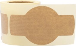  MD Labels Eko etykiety naklejki kraftowe na rolce 100 szt na słoiki 100x58mm- papier prążkowany