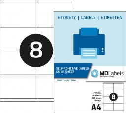  MD Labels Etykiety samoprzylepne arkusz A4 105x70mm 100 ark