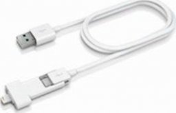 Kabel USB Innergie USB-A - microUSB + Lightning 0.8 m Biały (IN-ADP-121)
